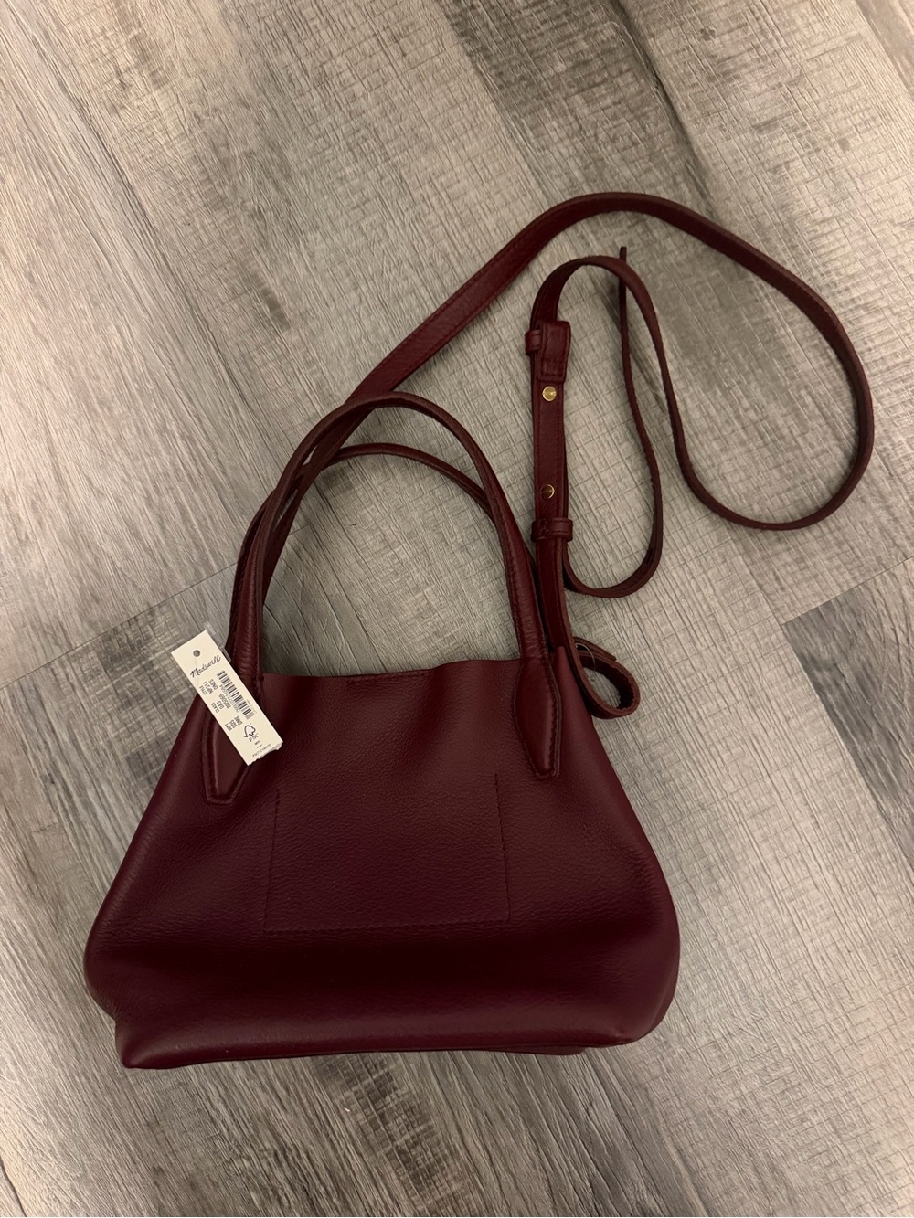 Madwell Leather Crossbody Handbag in Burgundy NWT